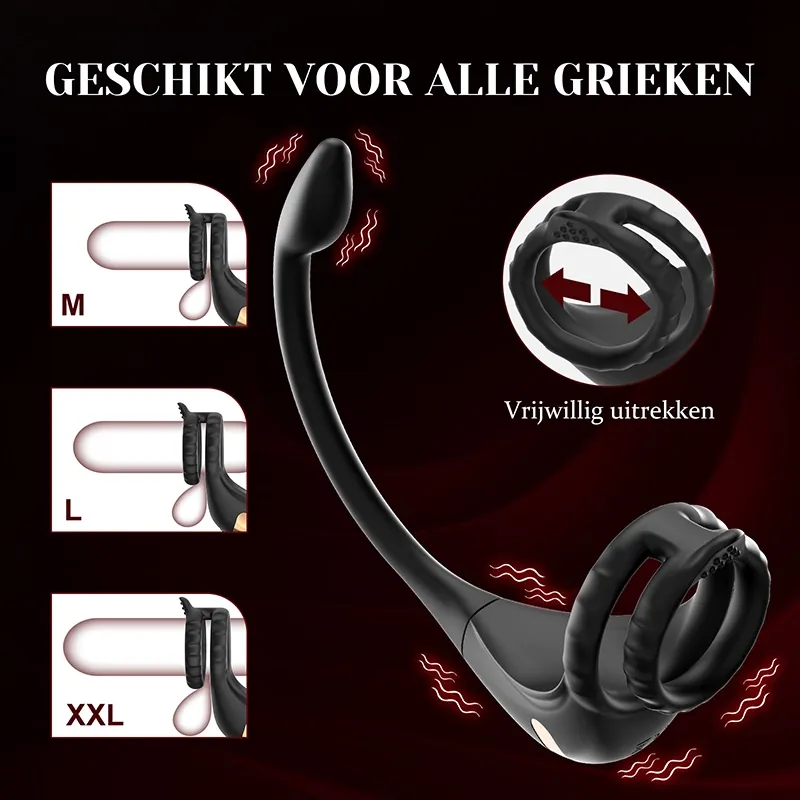 Afstandsbediening & App-bediening Prostaat Vibrator voor Penis, Perineum en Anale Stimulatie