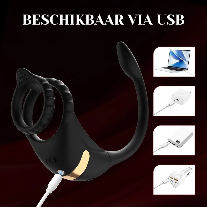 Afstandsbediening & App-bediening Prostaat Vibrator voor Penis, Perineum en Anale Stimulatie