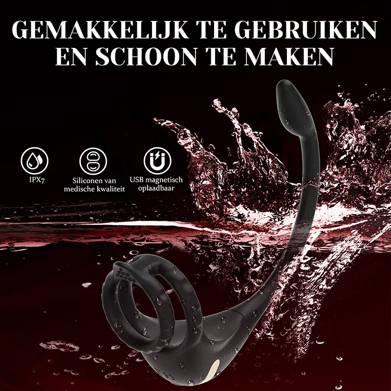 Afstandsbediening & App-bediening Prostaat Vibrator voor Penis, Perineum en Anale Stimulatie