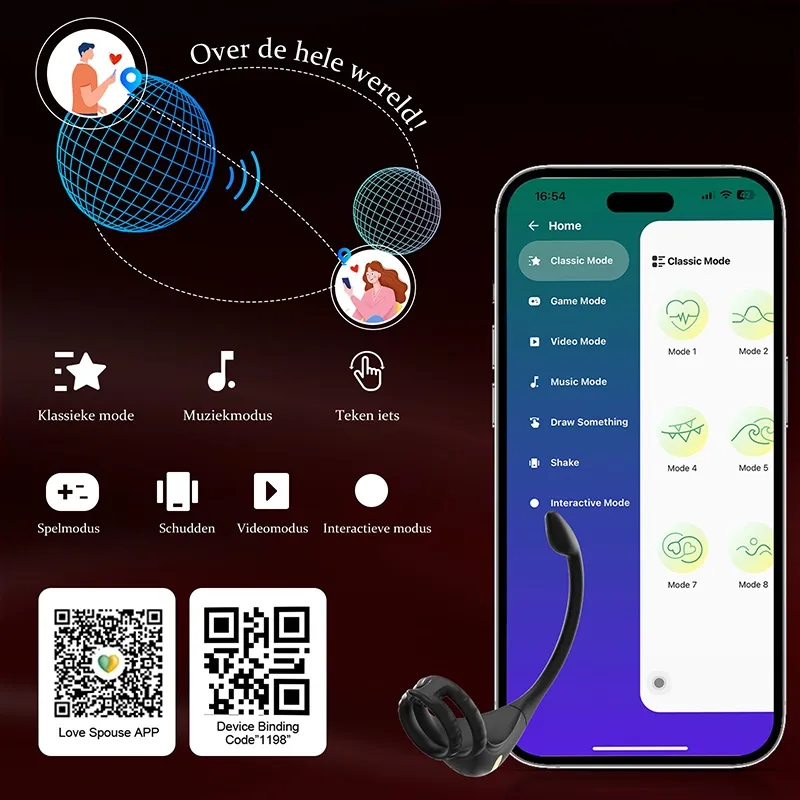 Afstandsbediening & App-bediening Prostaat Vibrator voor Penis, Perineum en Anale Stimulatie