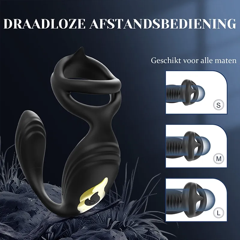 3-in-1 Prostaat Vibrator voor Teelbal, Perineum en Anale Stimulatie