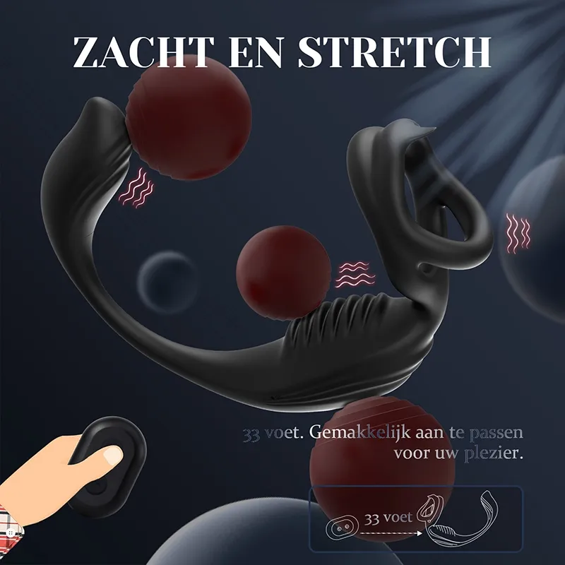 3-in-1 Prostaat Vibrator voor Teelbal, Perineum en Anale Stimulatie
