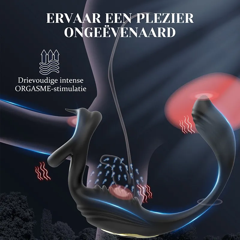 3-in-1 Prostaat Vibrator voor Teelbal, Perineum en Anale Stimulatie