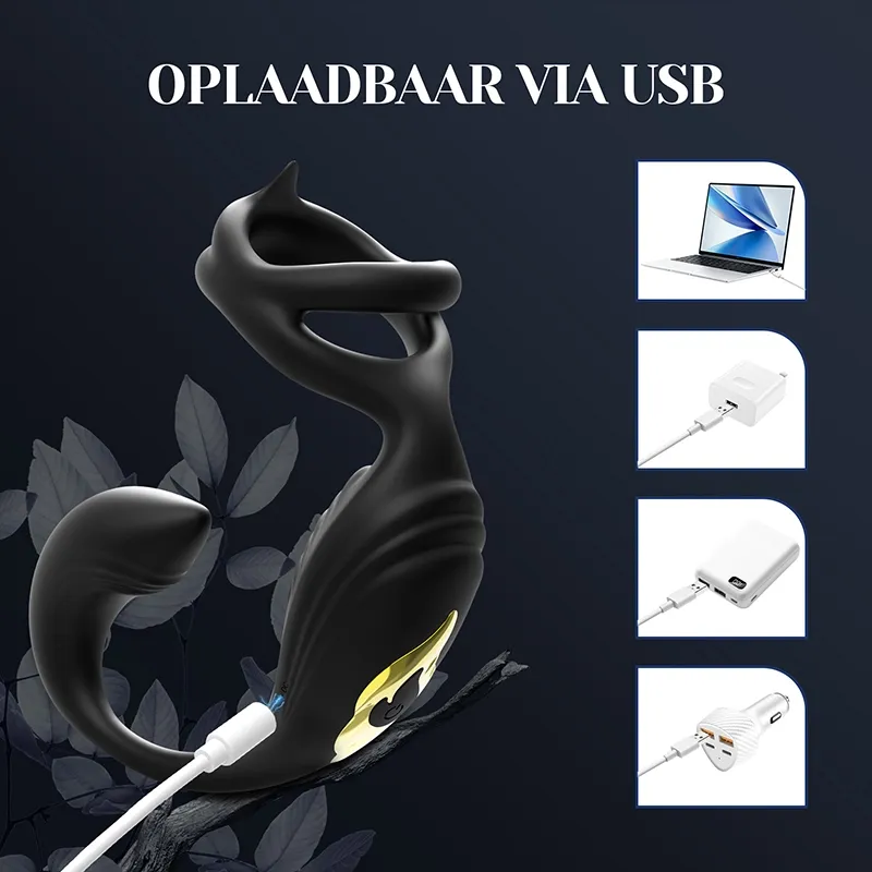 3-in-1 Prostaat Vibrator voor Teelbal, Perineum en Anale Stimulatie