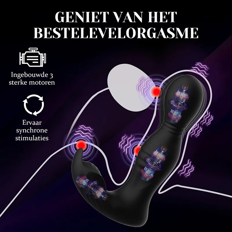 App- en Afstandsbediening Prostaat Vibrator met 9 Swing Vibraties en Likken