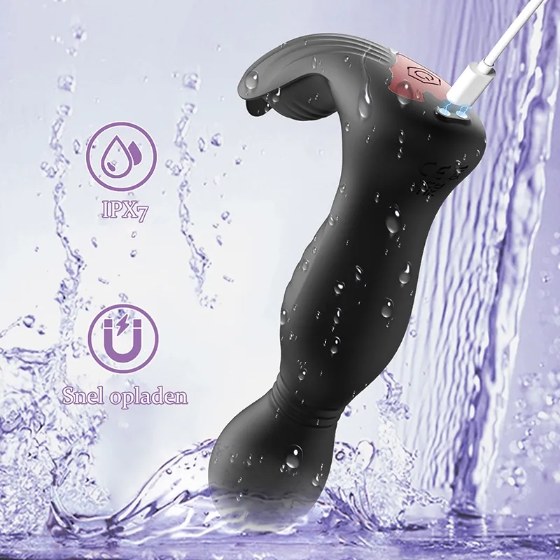 App- en Afstandsbediening Prostaat Vibrator met 9 Swing Vibraties en Likken