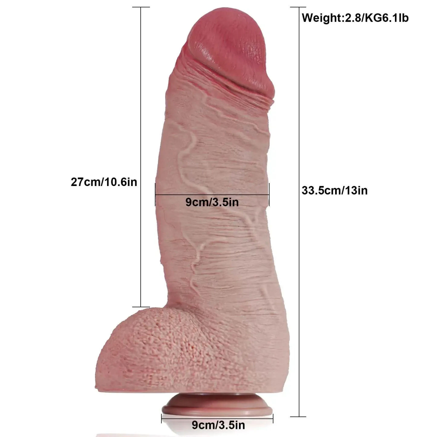 Realistic Dikke Goliath Lange Dildo Met Zuignap 33.5cm