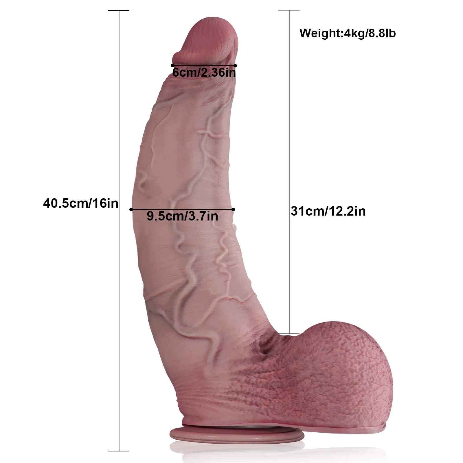 Realistic Reuze Dikke Lange Dildo Met Zuignap 40.5cm