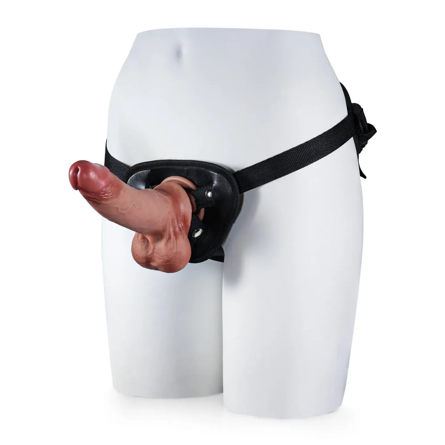 Realistic Zachte Sliding Skin Voorbind Dildo