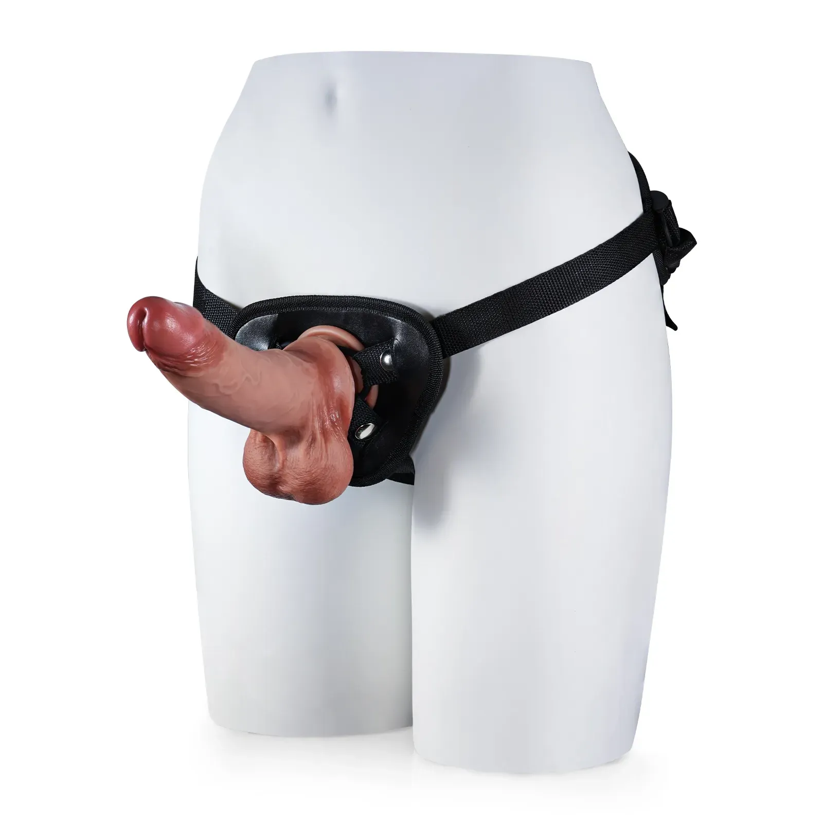 Realistic Zachte Sliding Skin Voorbind Dildo