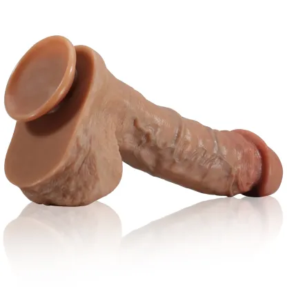 Realistic Zuignap Siliconen Dildo Met Ballen 24cm