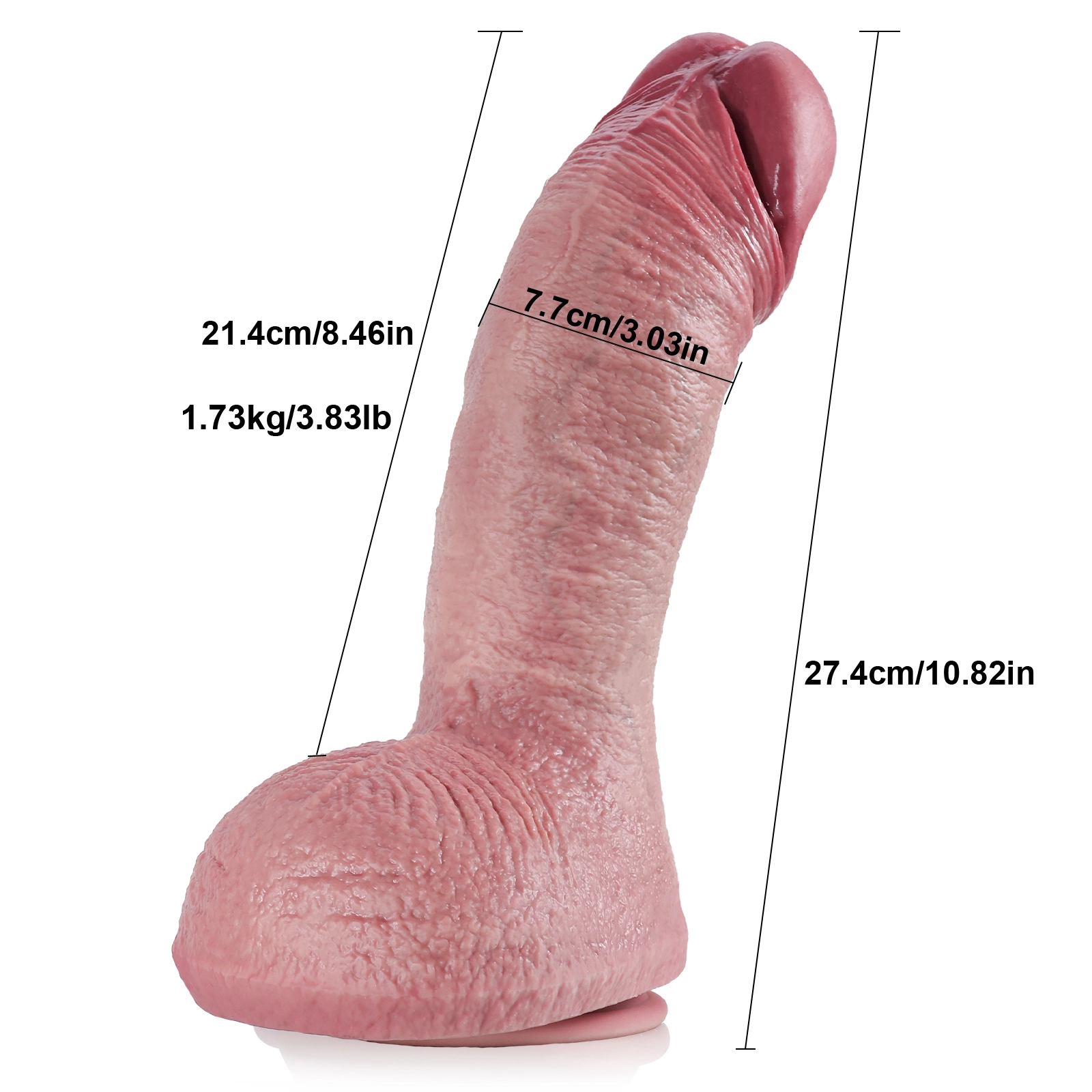 Realistisch Dikke Anal Siliconen Dildo met Zuignap 27.4cm