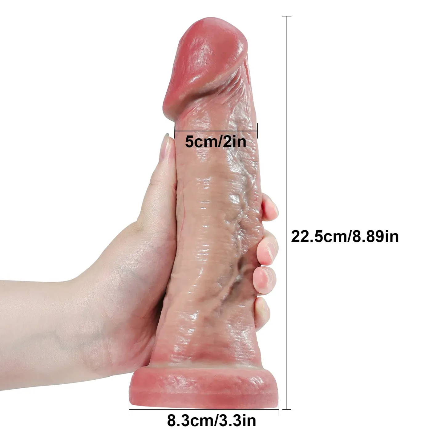 Realistisch Grote Zuignap Dildo No Ballen 22.5cm