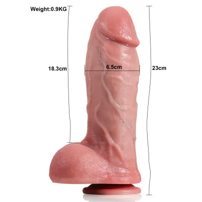 Realistische Chubby Trillende Dildo Zuignap 23cm