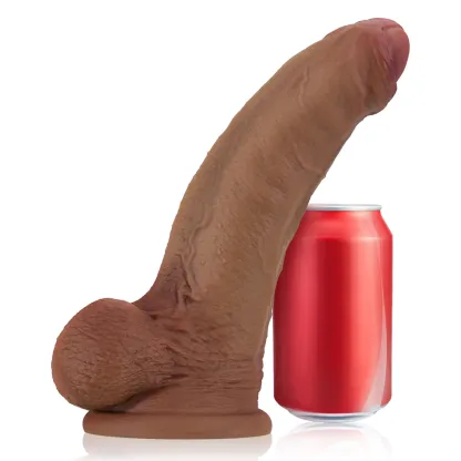 Realistische Lange Dunne Bruine Dildo Met Zuignap 26.2cm