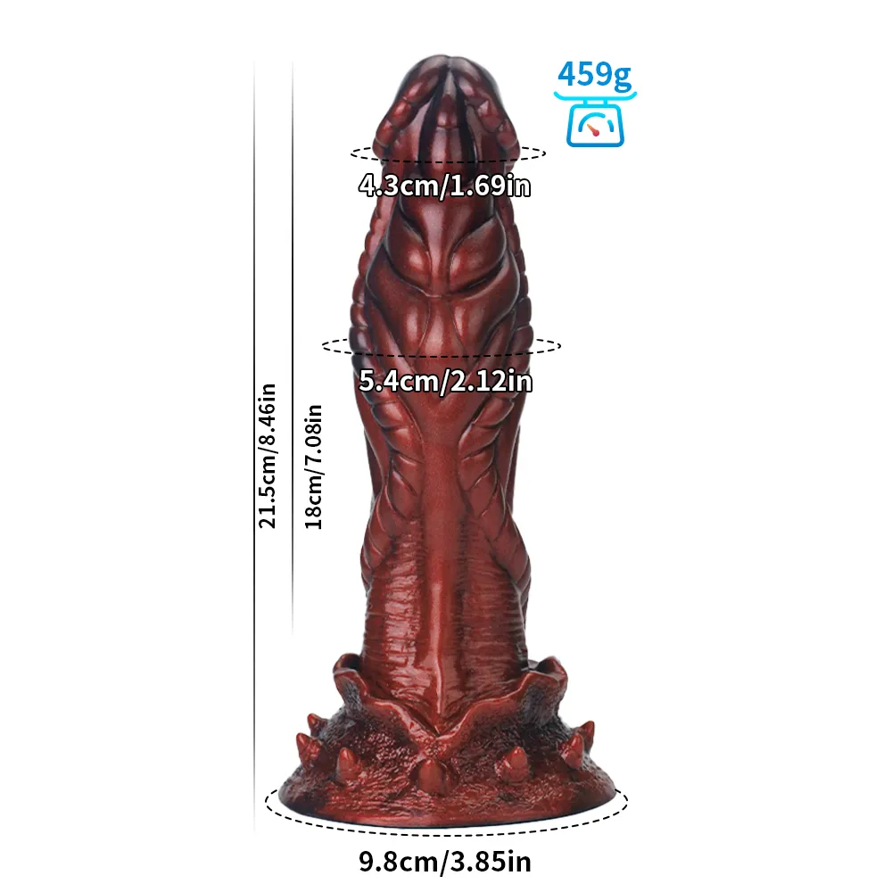 Realistische Red Monster Zuignap Dildo 21.5cm
