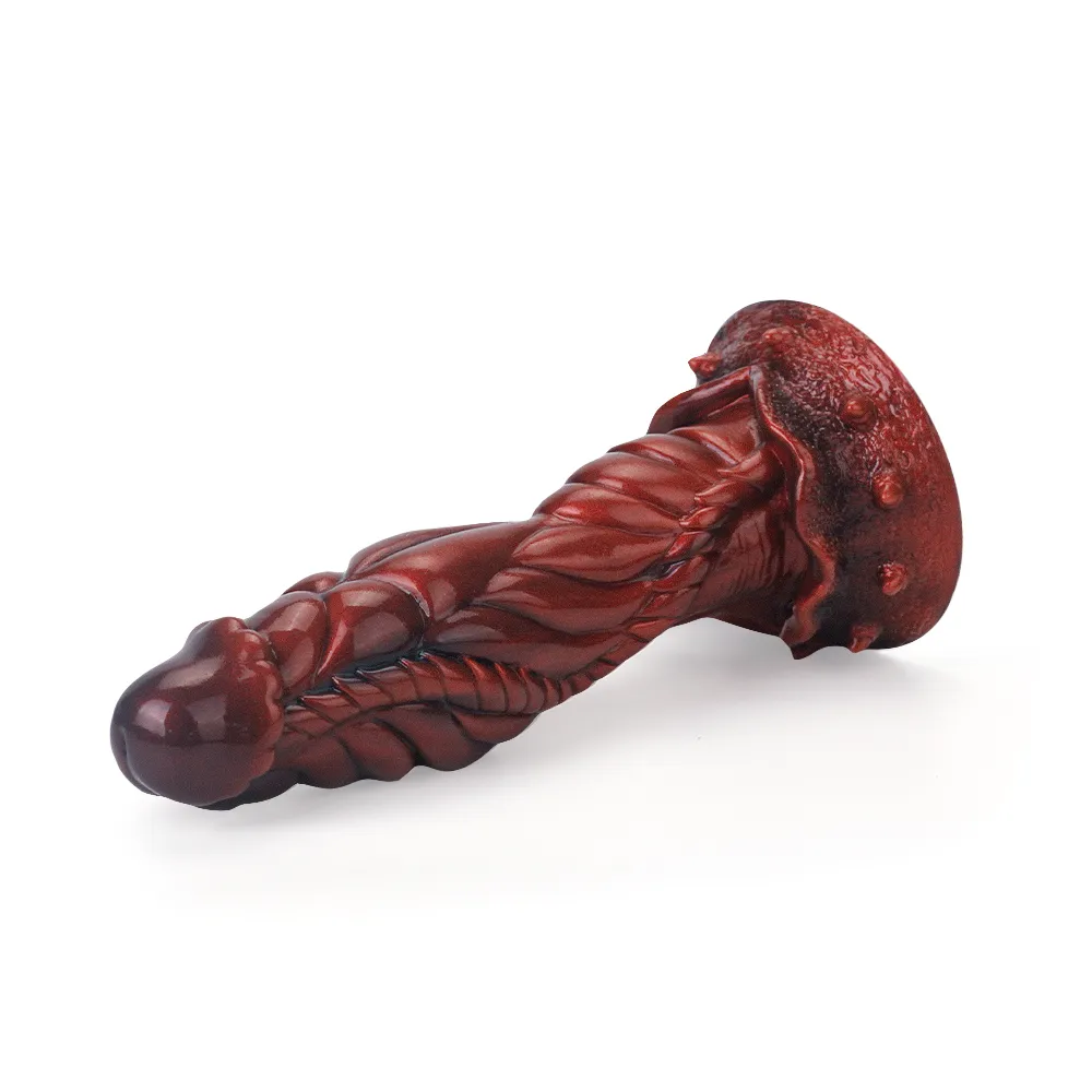 Realistische Red Monster Zuignap Dildo 21.5cm