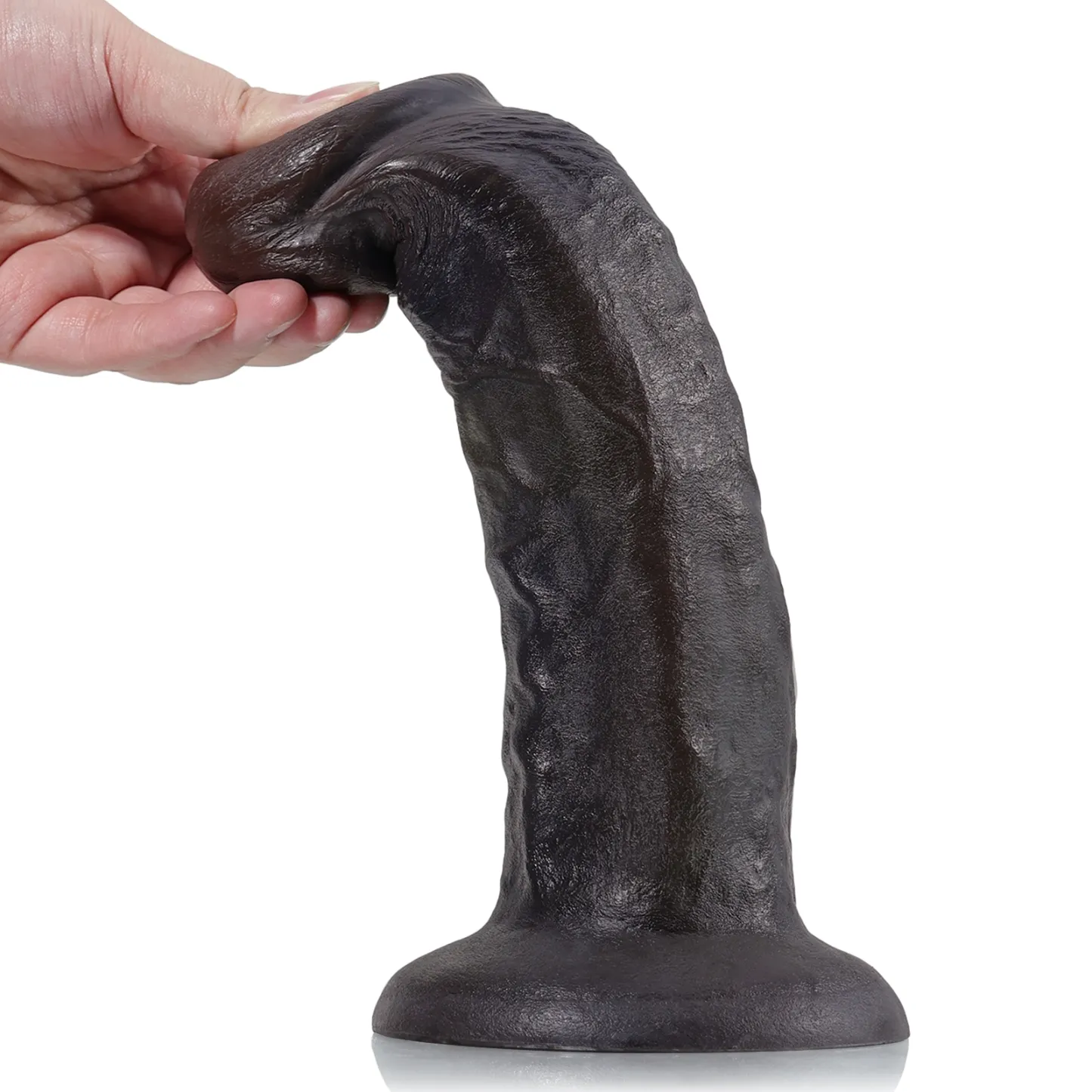 Realistische Siliconen Black Anal Zuignap Dildo 25.4cm