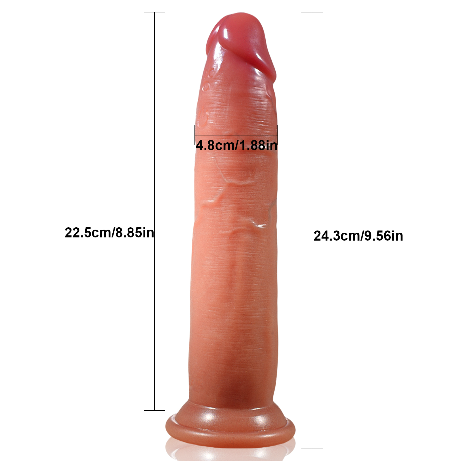Realistische Siliconen Dildo Met Voorhuid 24.3cm