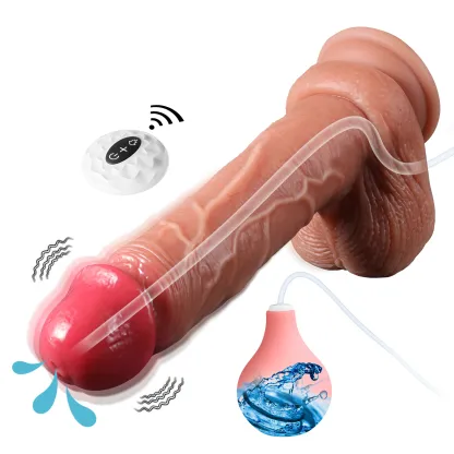 Realistische Spuitende Vibrating Dildo Met Zuignap 22.4cm