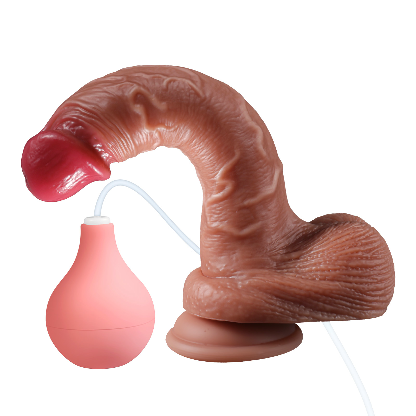 Realistische Spuitende Vibrating Dildo Met Zuignap 22.4cm