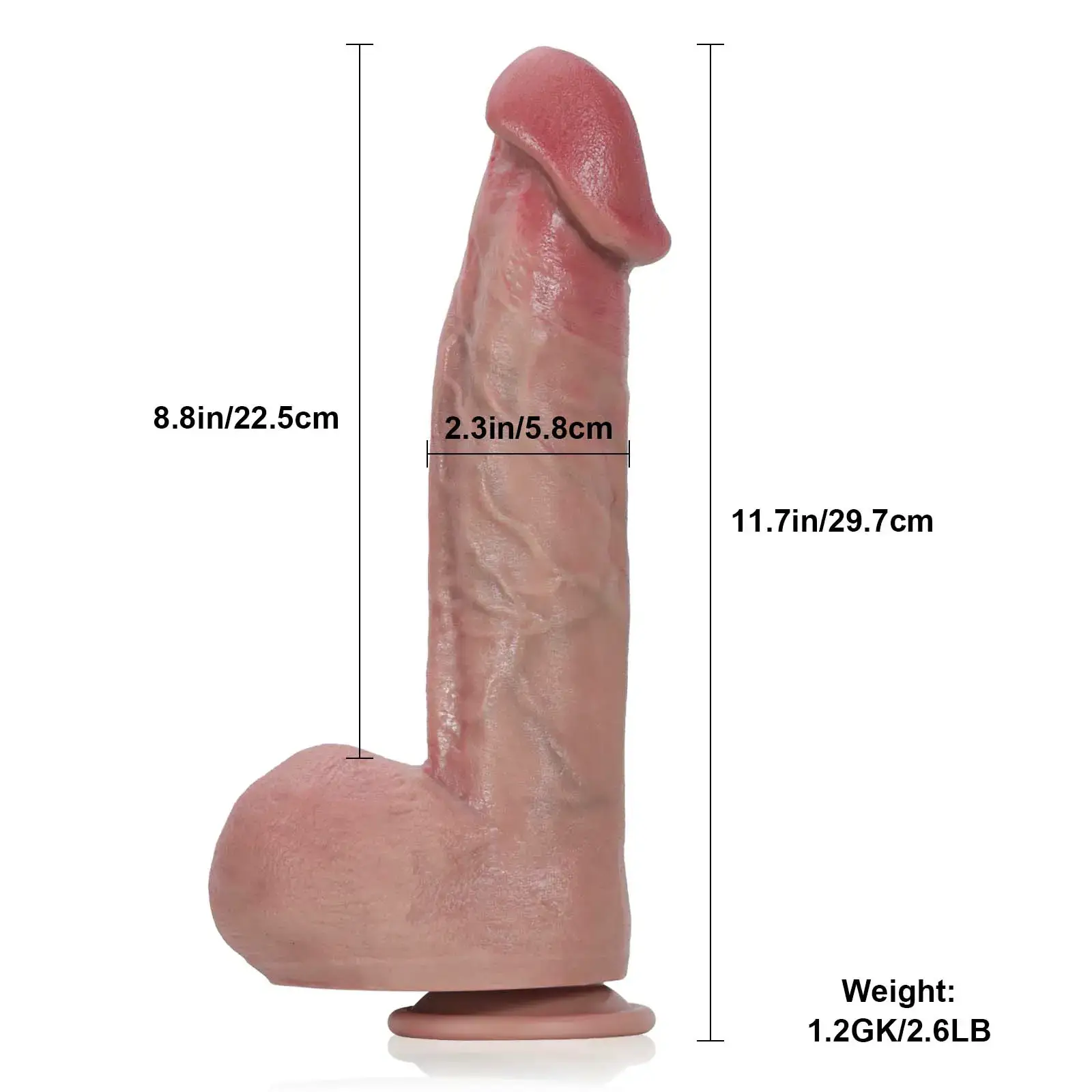 Realistische Zachte Long Dildo Met Zuignap 29.7cm