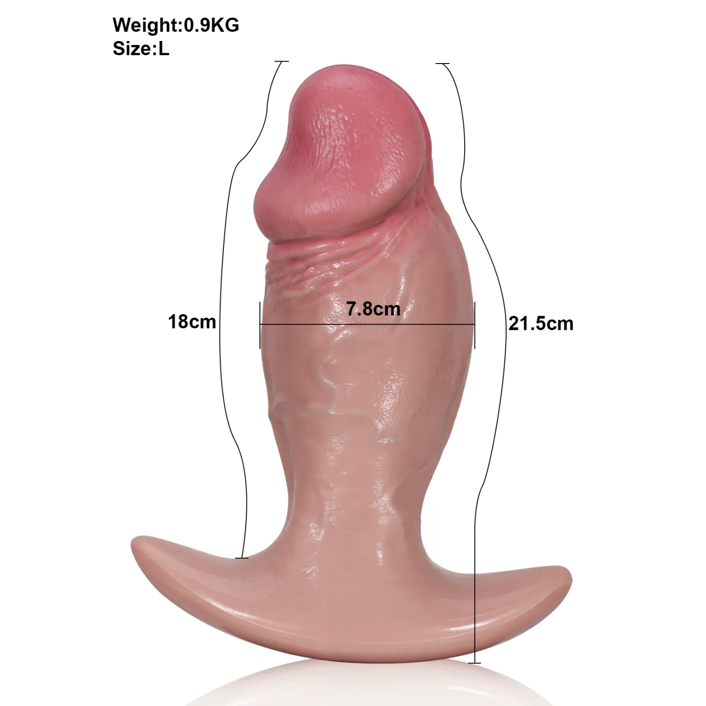 Realistische Zachte Silicone Thick Dildo Buttplug 21.5cm