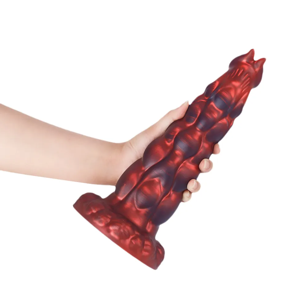 Realistische Zwarte Red Monster Dildo 23.3cm