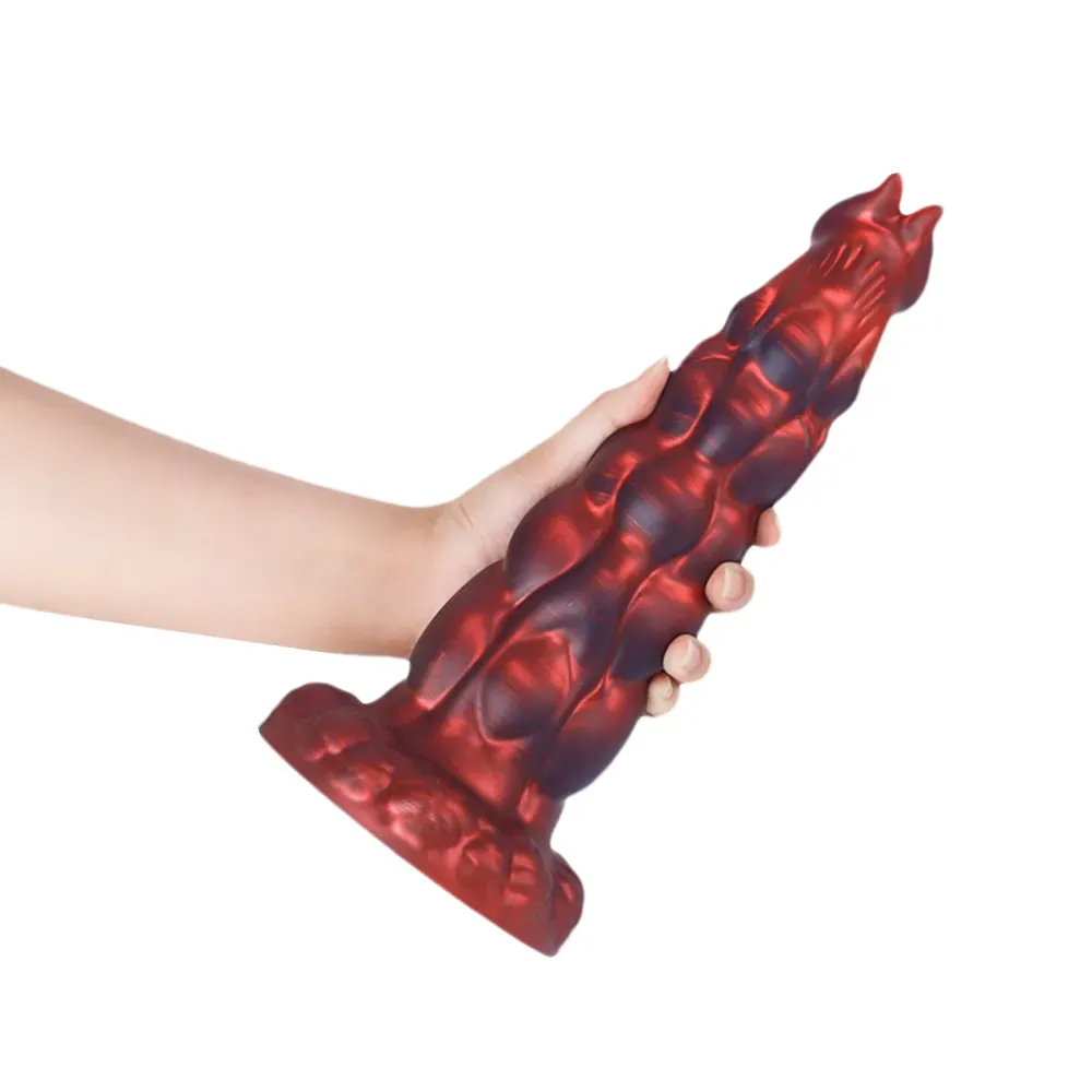 Realistische Zwarte Red Monster Dildo 23.3cm