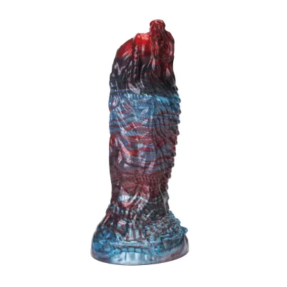 Red En Blauwe Monster Zuignap Dildo 21.4cm