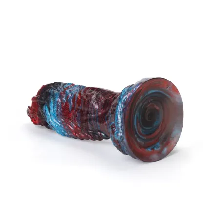 Red En Blauwe Monster Zuignap Dildo 21.4cm