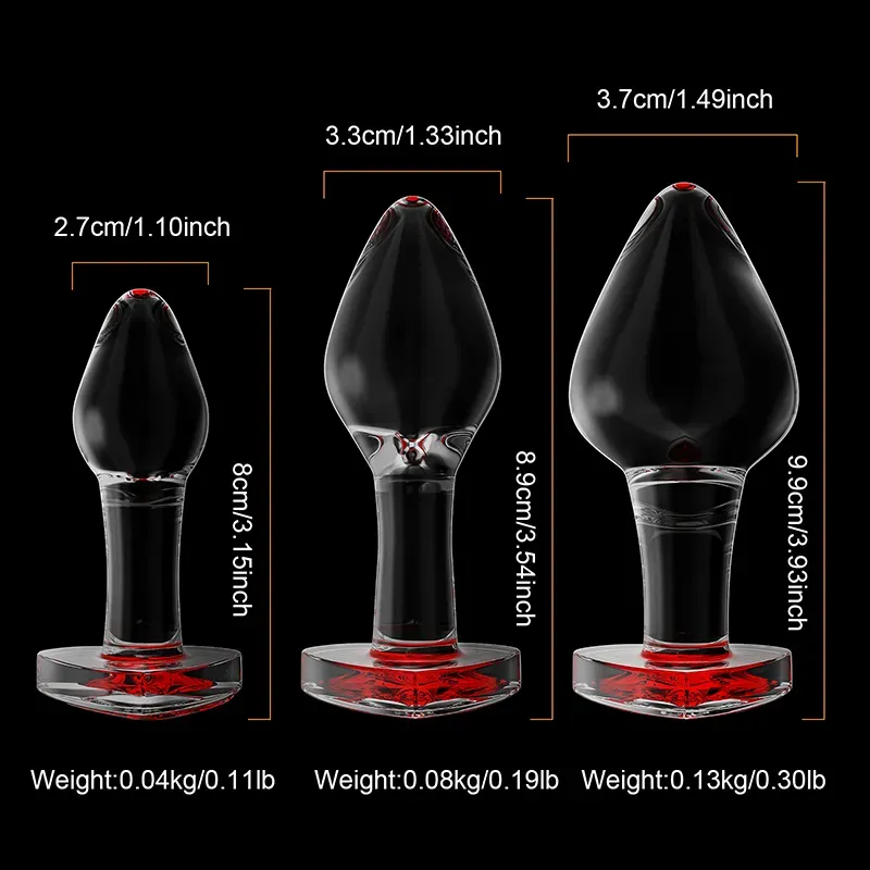 Red Glazen Dildo Buttplug