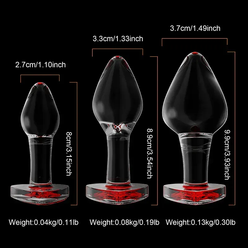 Red Glazen Dildo Buttplug