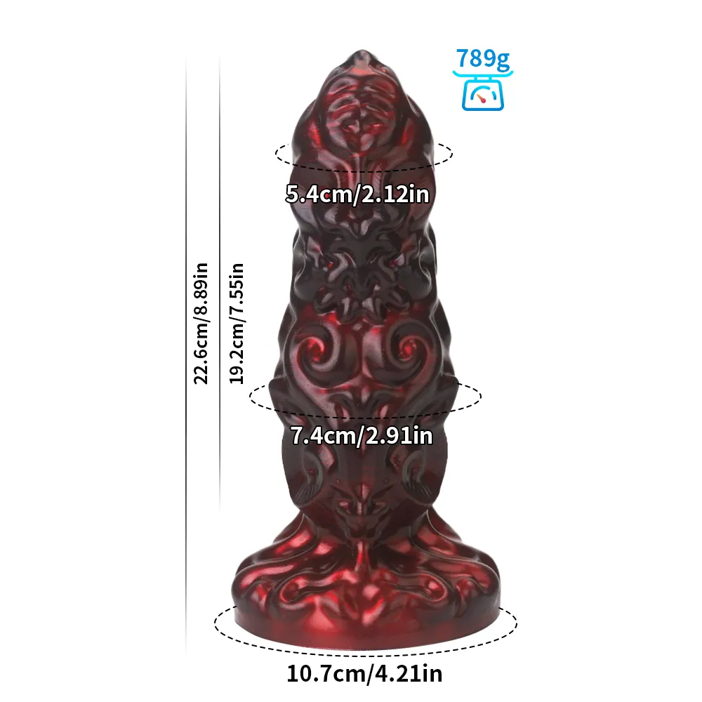 Red Monster Anaal Dildo Met Zuignap 22.6cm