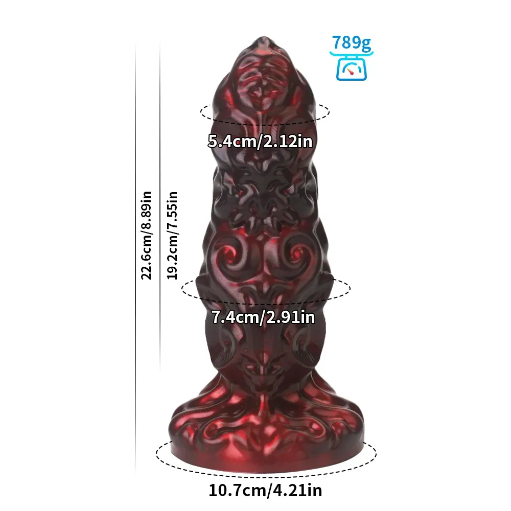 Red Monster Anaal Dildo Met Zuignap 22.6cm