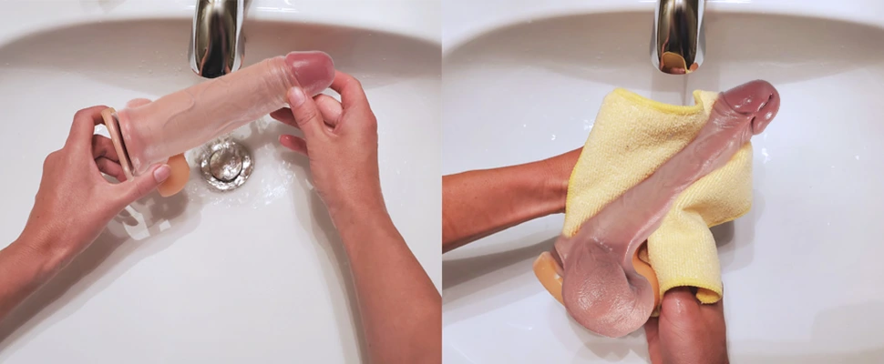 Reinig de dildo