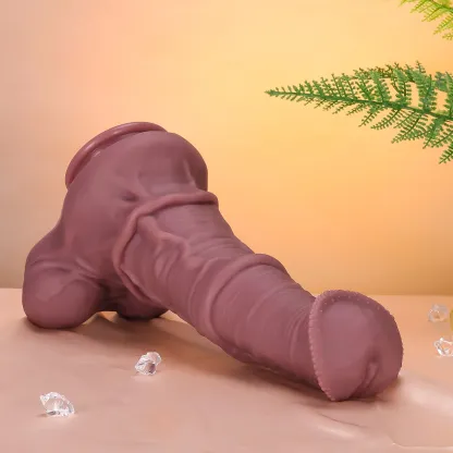 Reuze Bruine Siliconen Paarde Dildo 34cm