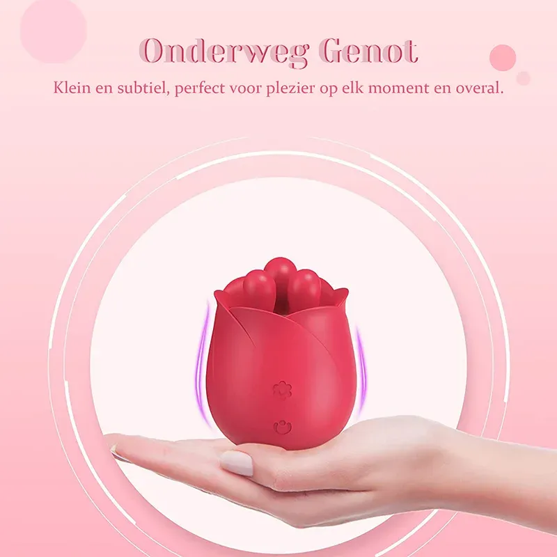 Roos Vibrator Met Drie Stimulatorballetjes