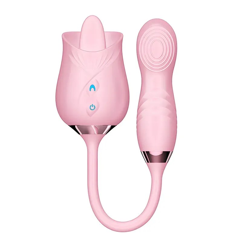 Multifunctionele Clit-Likkende Rose Vibrator met Vibrerende Stimulator