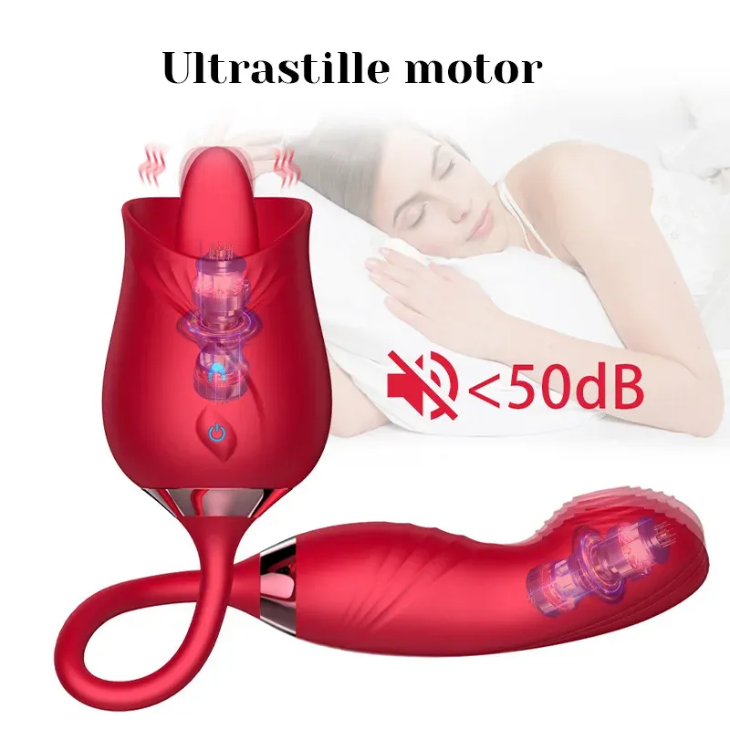 Multifunctionele Clit-Likkende Rose Vibrator met Vibrerende Stimulator
