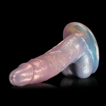 Roze Glitter Grote Lange Dildo Met Zuignap 30cm
