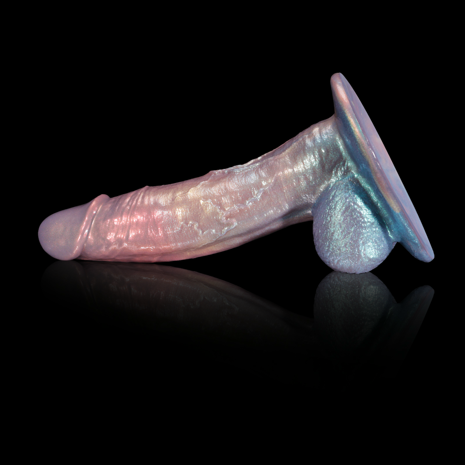Roze Glitter Grote Lange Dildo Met Zuignap 30cm