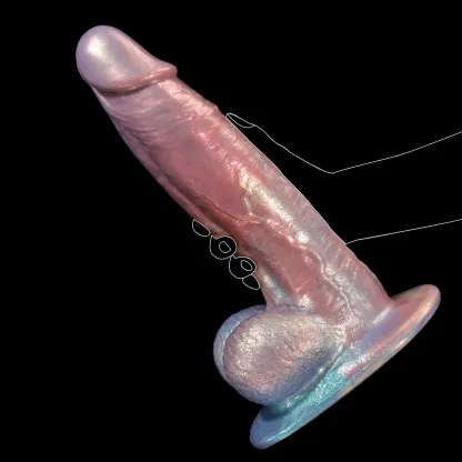 Roze Glitter Grote Lange Dildo Met Zuignap 30cm