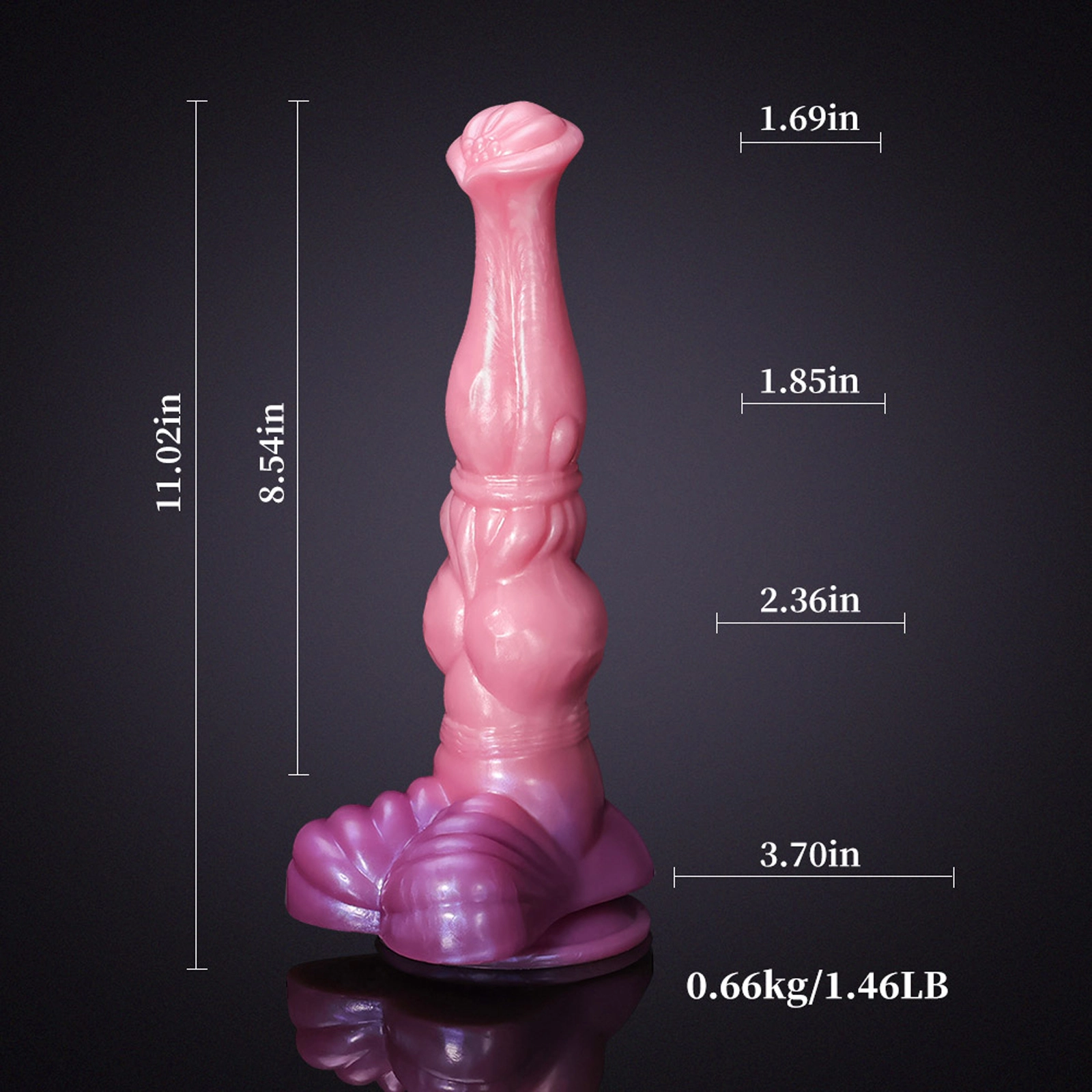 Roze Siliconen Horse Dildo 27.99cm