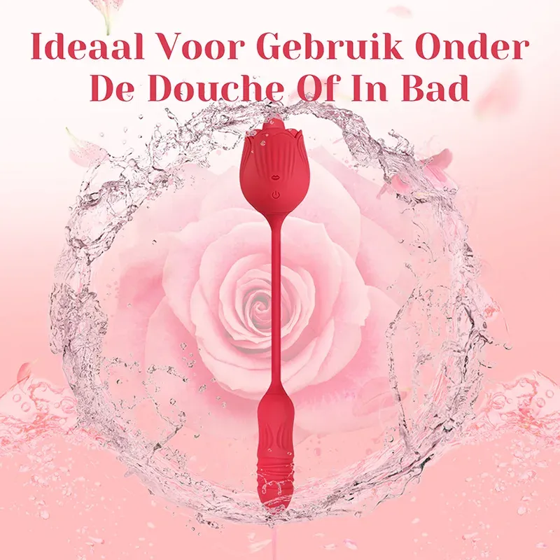2 In 1 Roze Vibrator Met 10 Lik En Stootstanden