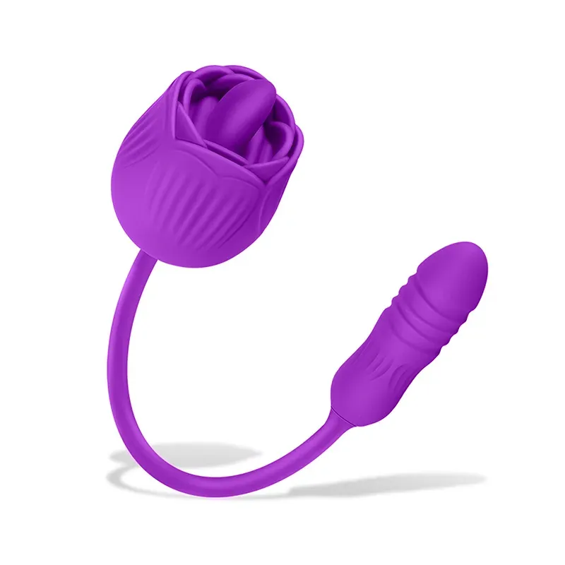 2 In 1 Roze Vibrator Met 10 Lik En Stootstanden