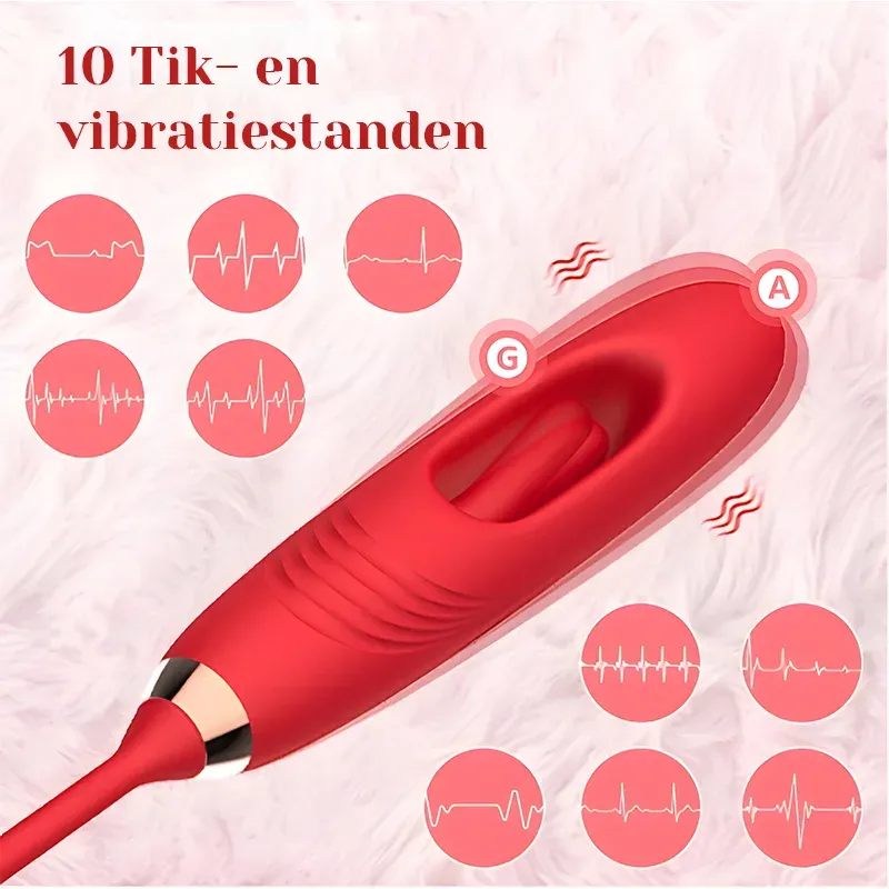 Suction Roze Vibrator Clit Stimulator Met Tapping G-Spot Vibrator