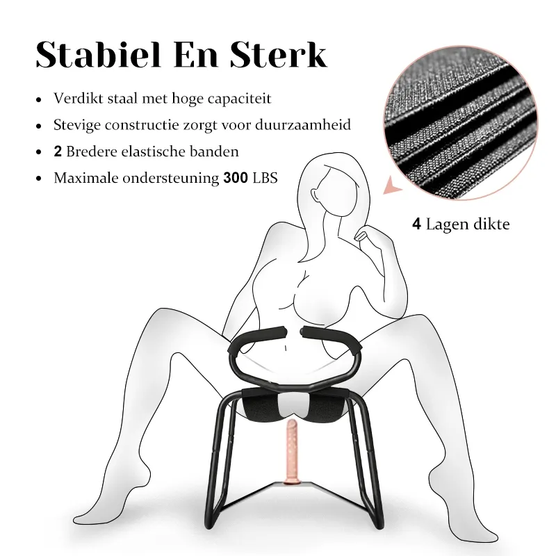 Sekspositie Versterker Stoel met Armleuningen & 7,48" Dildo