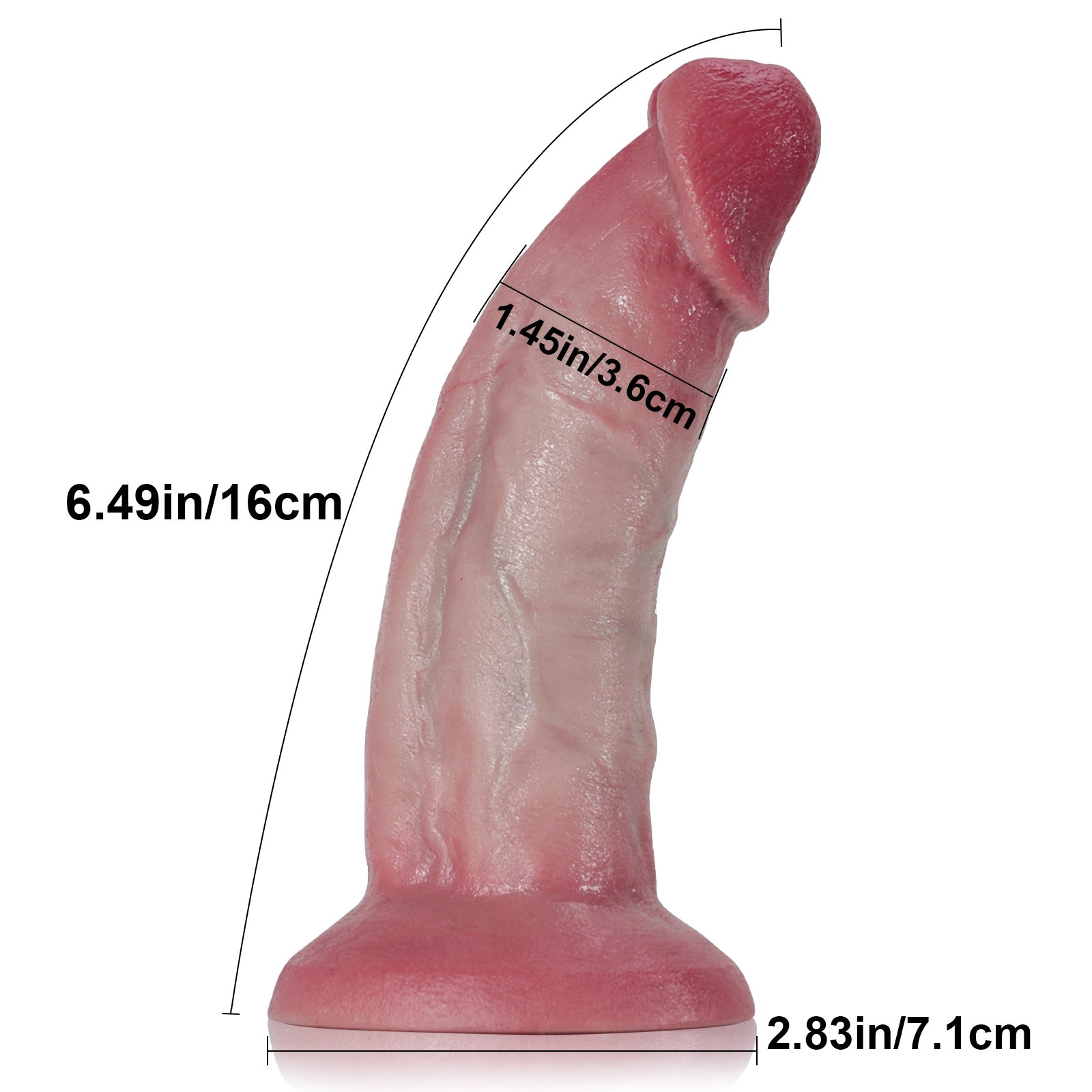 Silicone Anal Zuignap Dildo 16cm