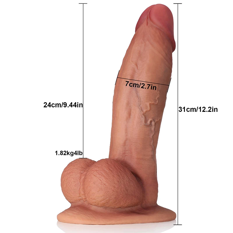 Siliconen Dildo met Extra Grote Zuignap 27cm